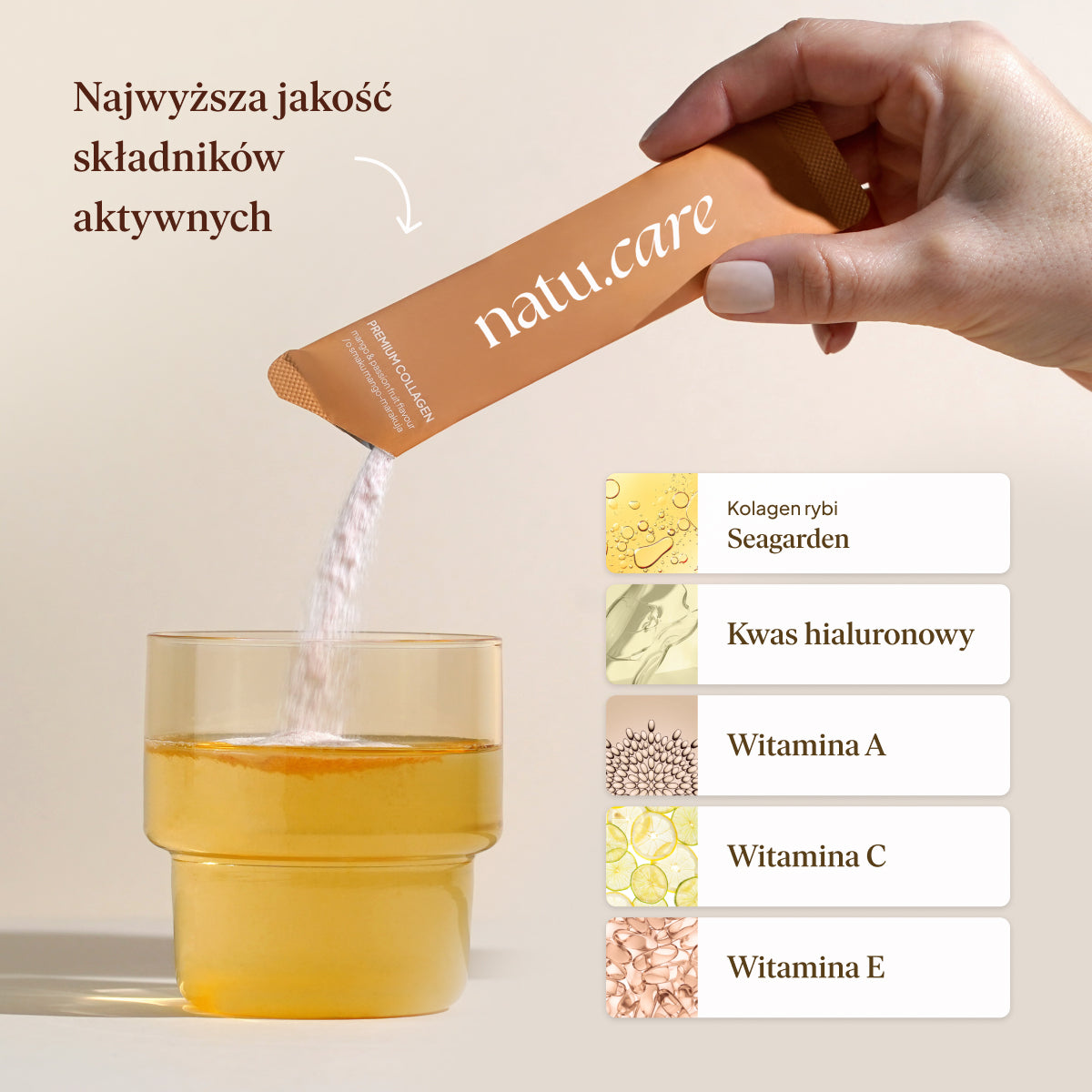 Kolagen Premium 5000 mg, mango-marakuja: tester 3 saszetki