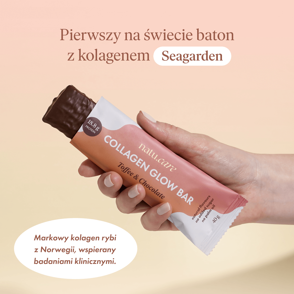 Collagen Glow Bar, baton o smaku toffi