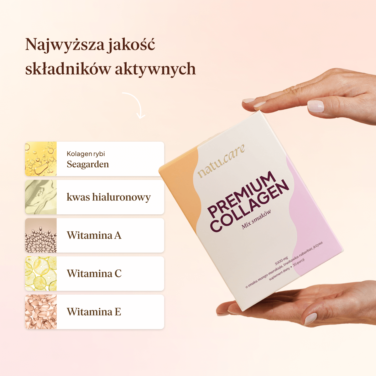Kolagen Premium 5000 mg, Mix 3 Smaków
