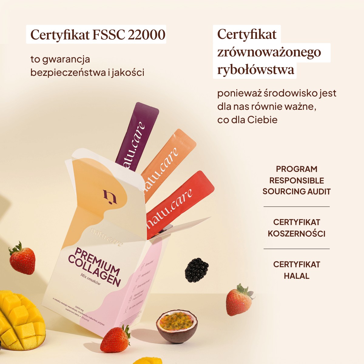 Kolagen Premium 5000 mg, Mix 3 Smaków