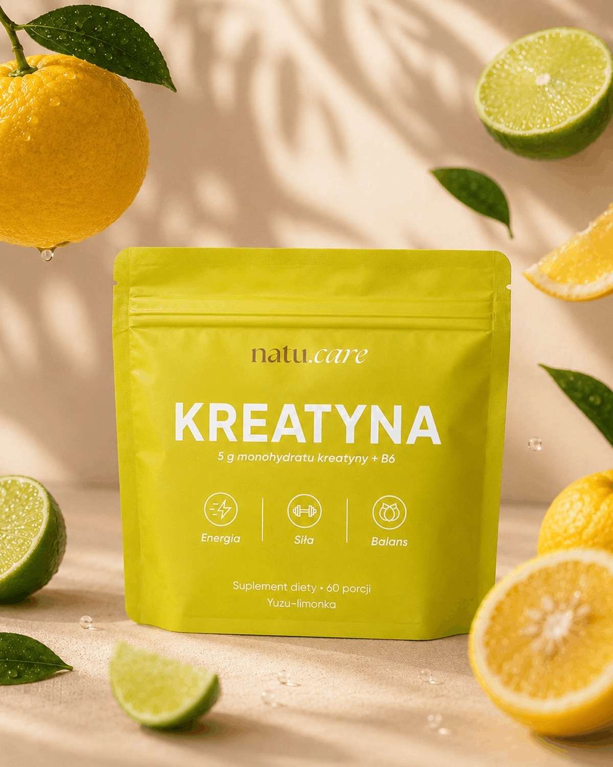 Kreatyna Monohydrat + B6, 5g, yuzu-limonka