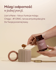 Adaptogeny: Lion's Mane + Chaga, soplówka jeżowata
