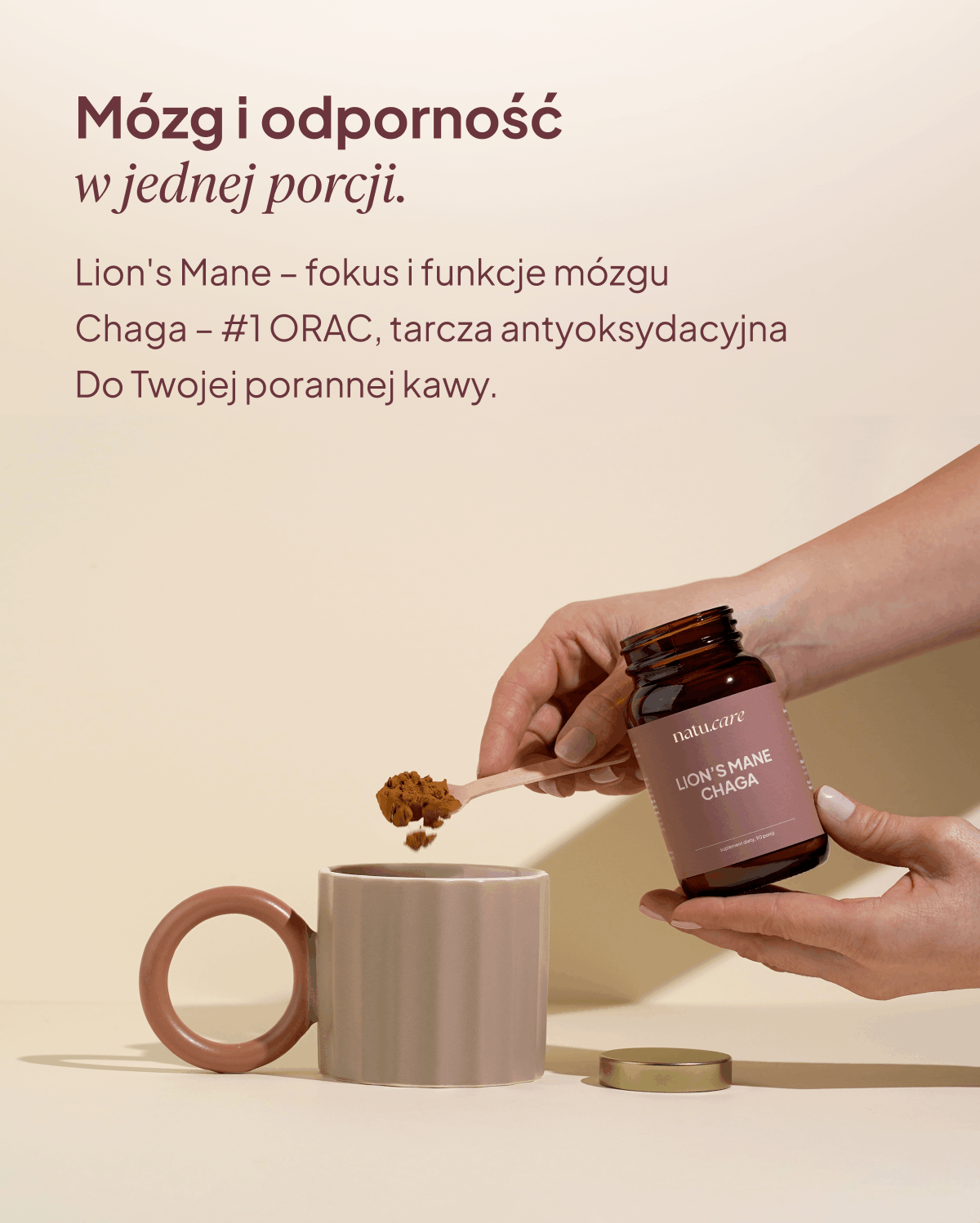 Adaptogeny: Lion's Mane + Chaga, soplówka jeżowata