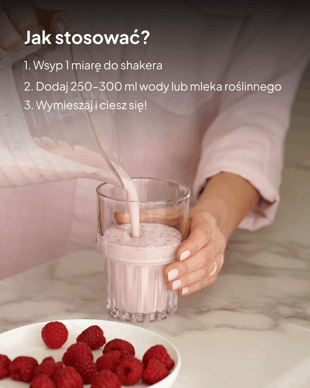 Białko Wegańskie, biała czekolada - malina