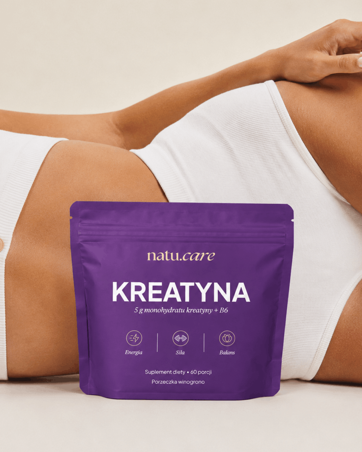 Kreatyna Monohydrat + B6, 5g, porzeczka-winogrono