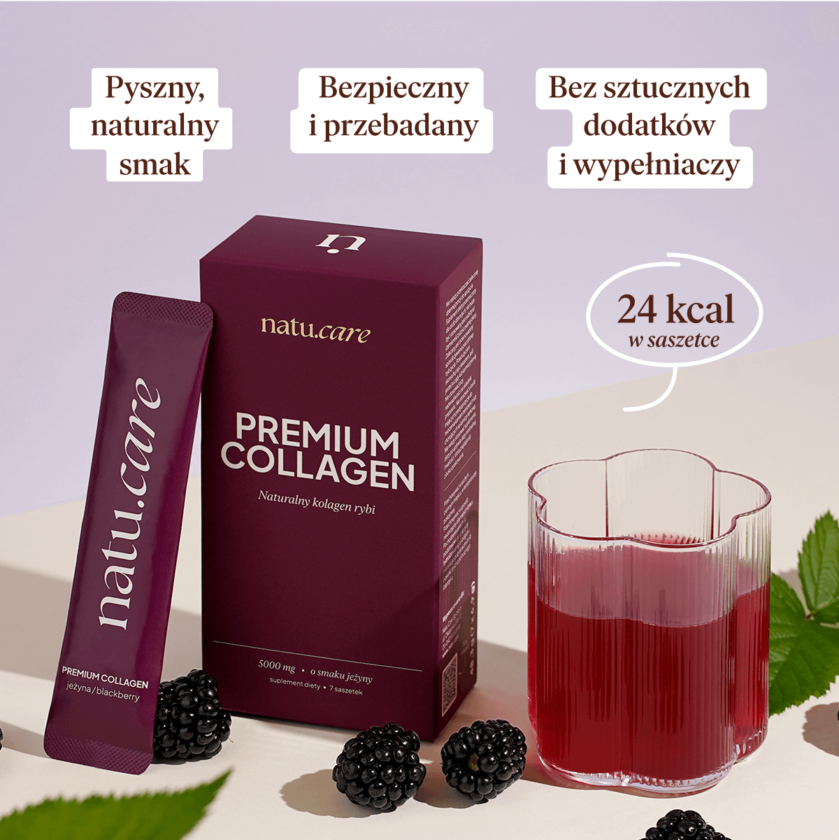 Kolagen Premium 5000 mg, jeżyna: 7 saszetek