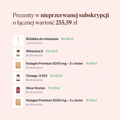Kolagen Premium 5000 mg, truskawka-rabarbar