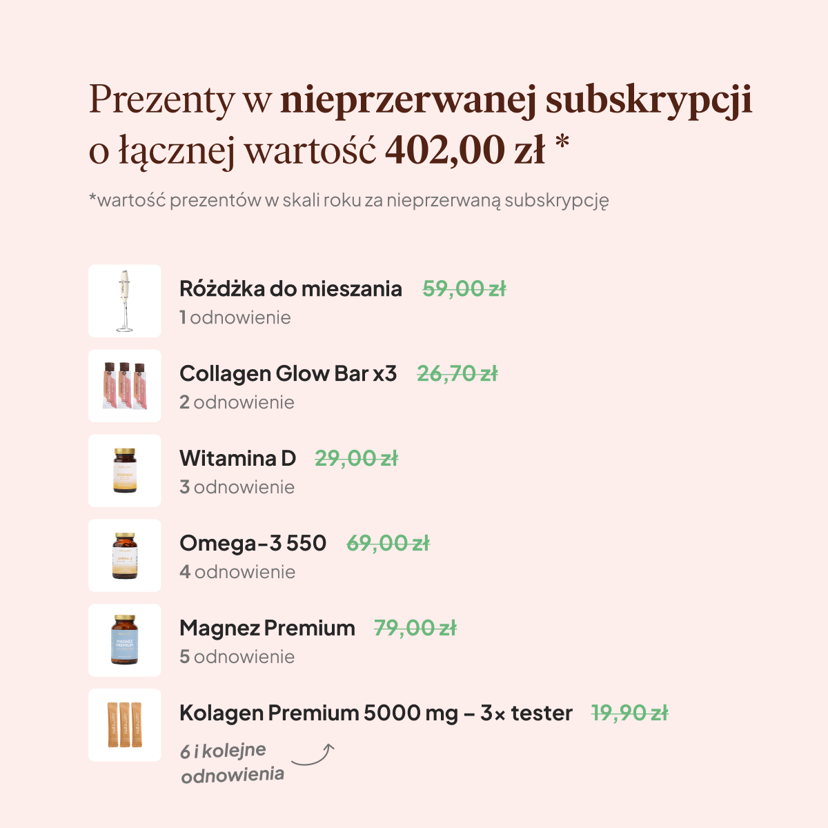 Kolagen Premium 5000 mg, truskawka-rabarbar