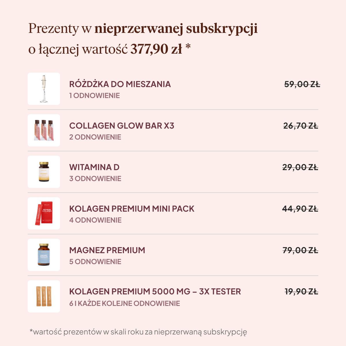 Kolagen Premium 5000 mg, truskawka-rabarbar