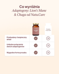 Adaptogeny: Lion's Mane + Chaga, soplówka jeżowata