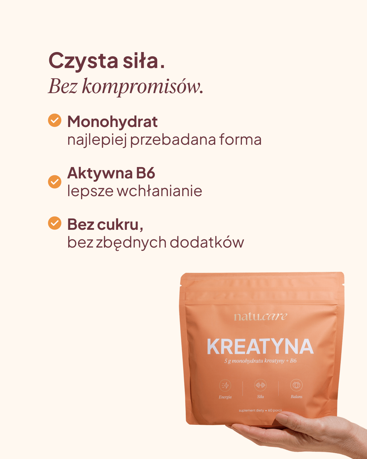 Kreatyna Monohydrat + B6, 5g, mango-marakuja
