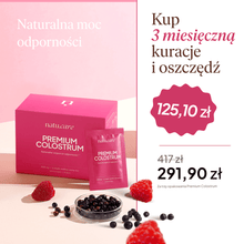 Premium Colostrum, malina-czarny bez - 3 miesięczna kuracja