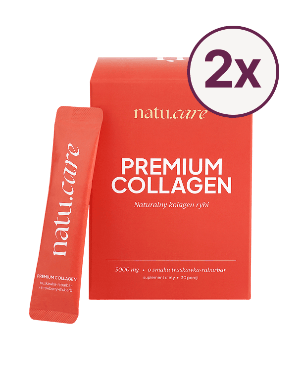 Kolagen Premium 5000 mg, truskawka-rabarbar - 2 miesięczna kuracja