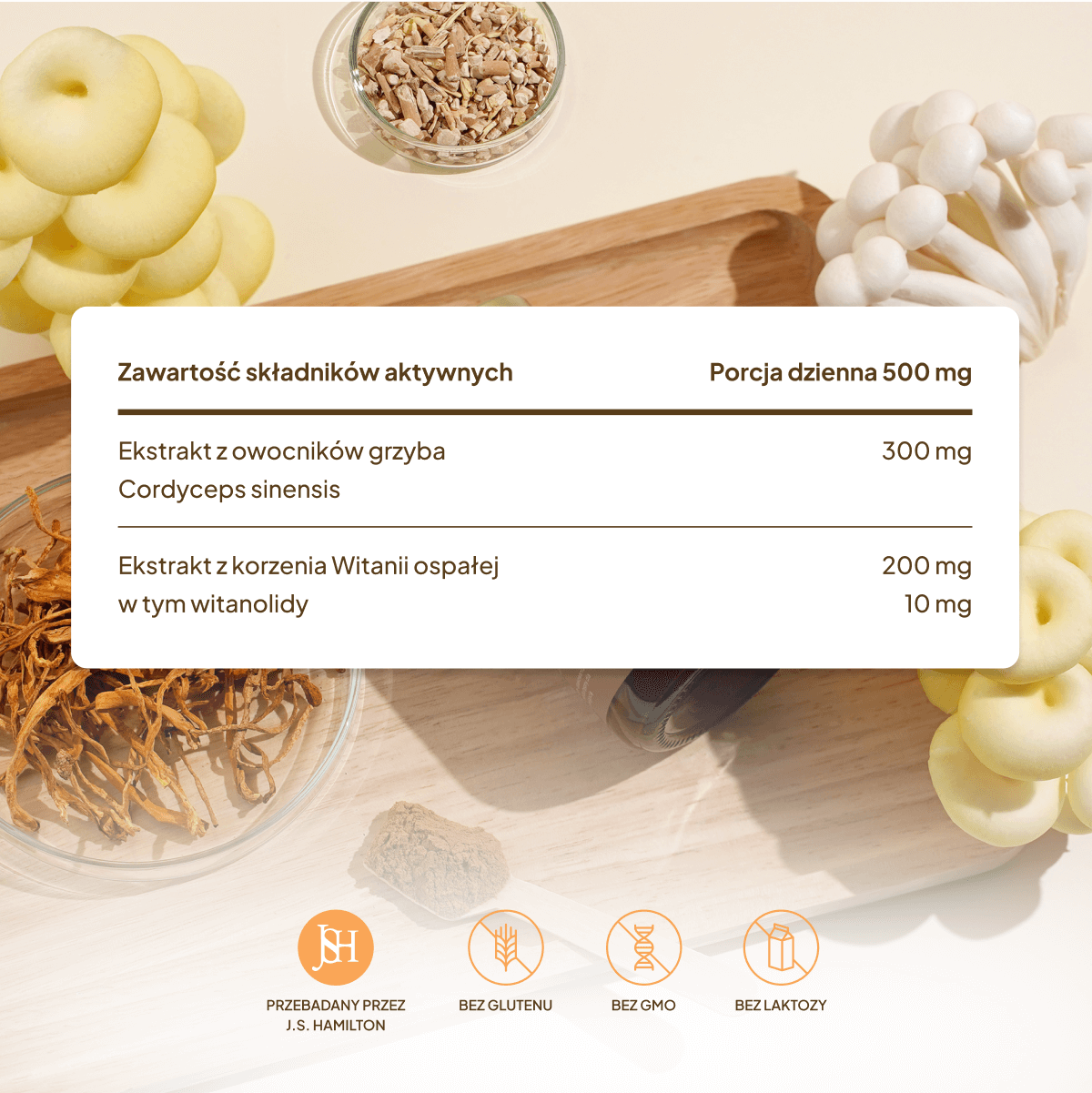 Adaptogeny: Ashwagandha & Cordyceps
