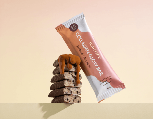 Collagen Glow Bar, baton o smaku toffi