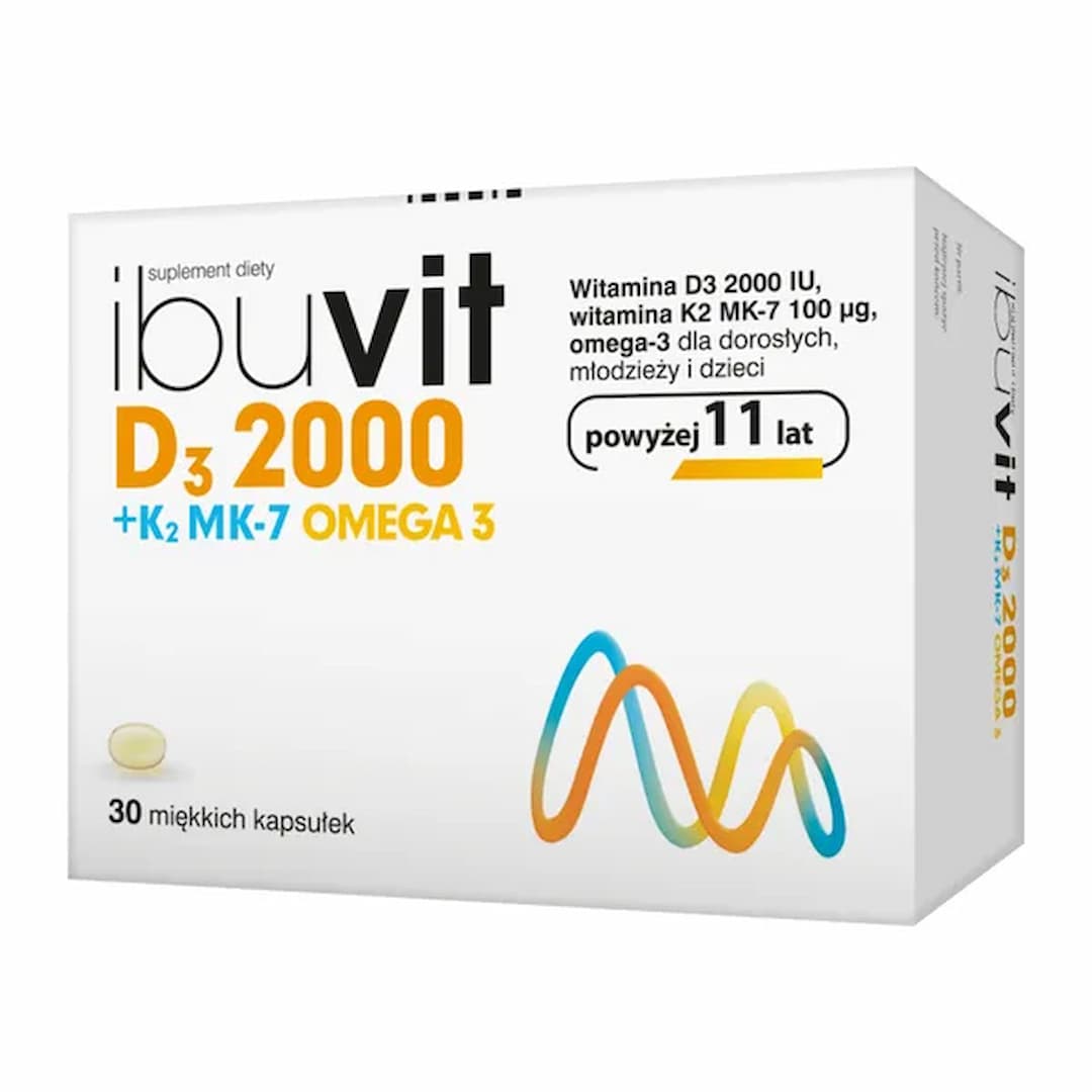 Ibuvit D3 2000 + K2 MK-7 + OMEGA 3, kapsułki