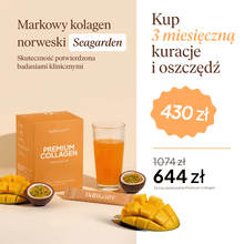 Kolagen Premium 10000 mg, mango-marakuja - 3 miesięczna kuracja