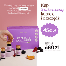 Kolagen Premium Shot 10000 mg, owoce leśne - 3 miesięczna kuracja