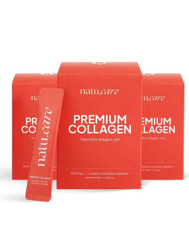 Kolagen Premium 5000 mg, truskawka-rabarbar - 3 miesięczna kuracja
