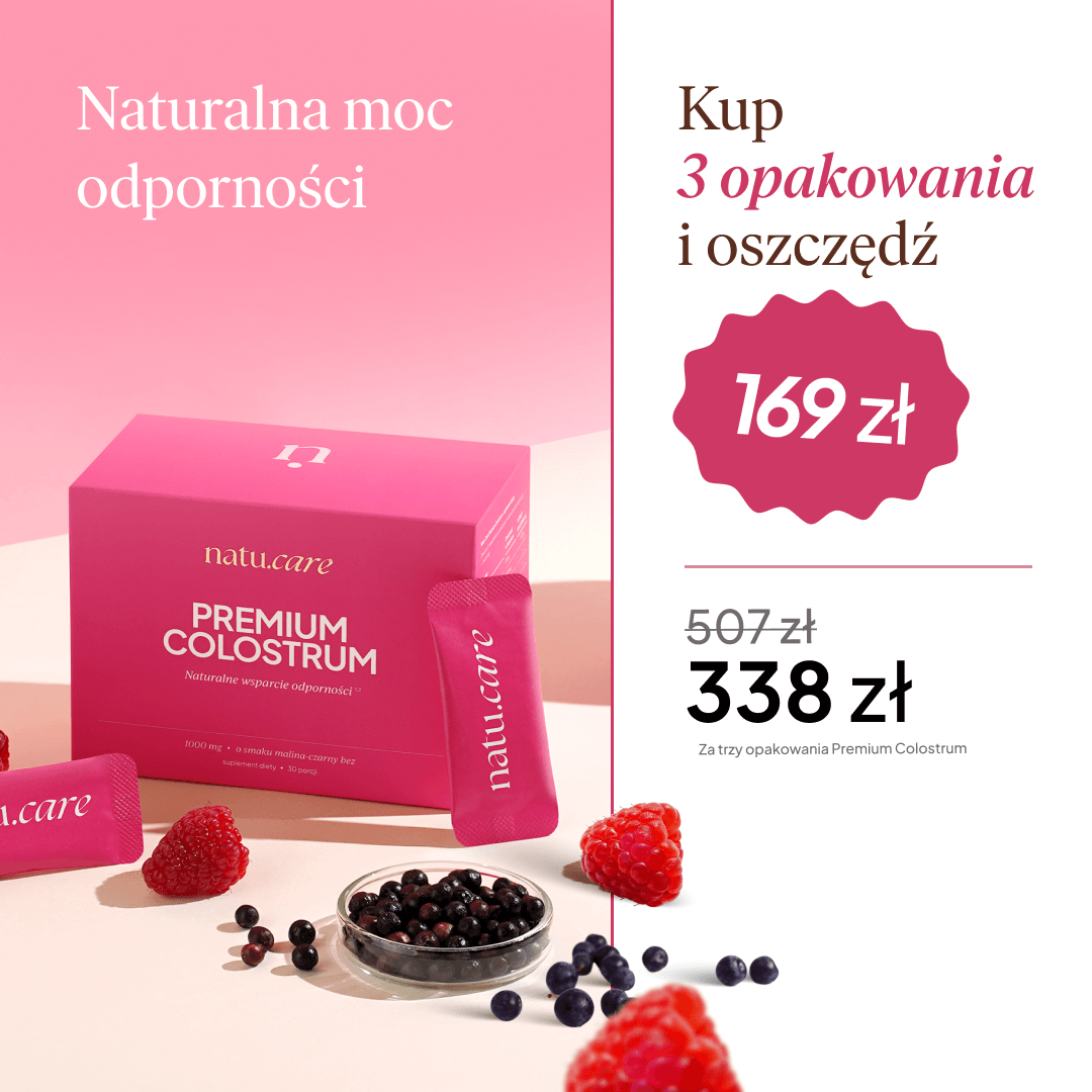 Premium Colostrum, malina-czarny bez - 3 miesięczna kuracja