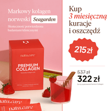 Kolagen Premium 5000 mg, truskawka-rabarbar - 3 miesięczna kuracja