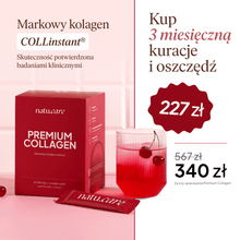 Kolagen Premium Sport 10000 mg, wiśnia - 3 miesięczna kuracja