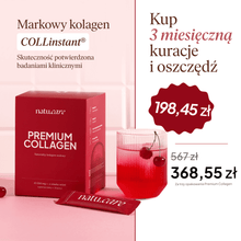 Kolagen Premium Sport 10000 mg, wiśnia - 3 miesięczna kuracja