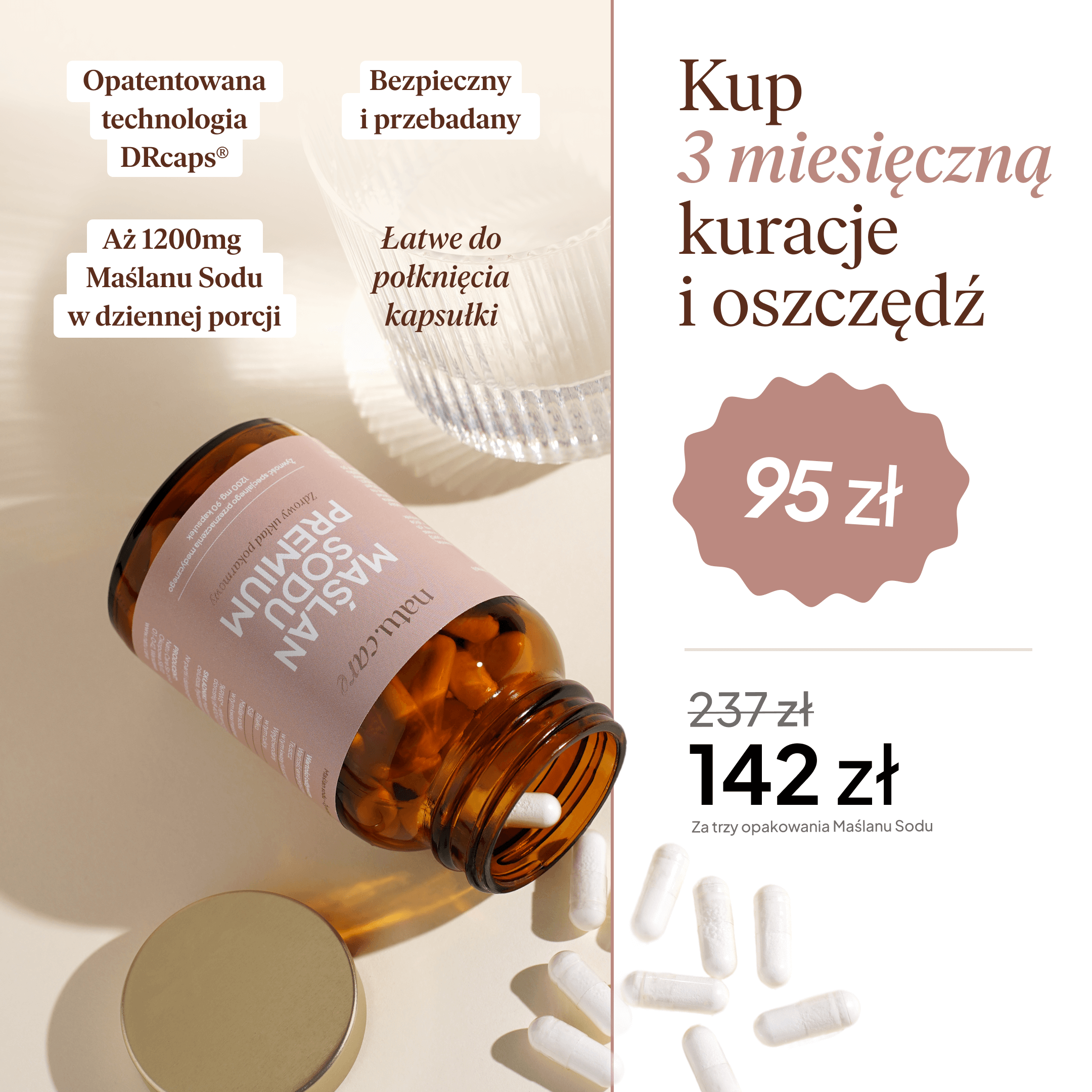 Maślan Sodu Premium - 3 miesięczna kuracja