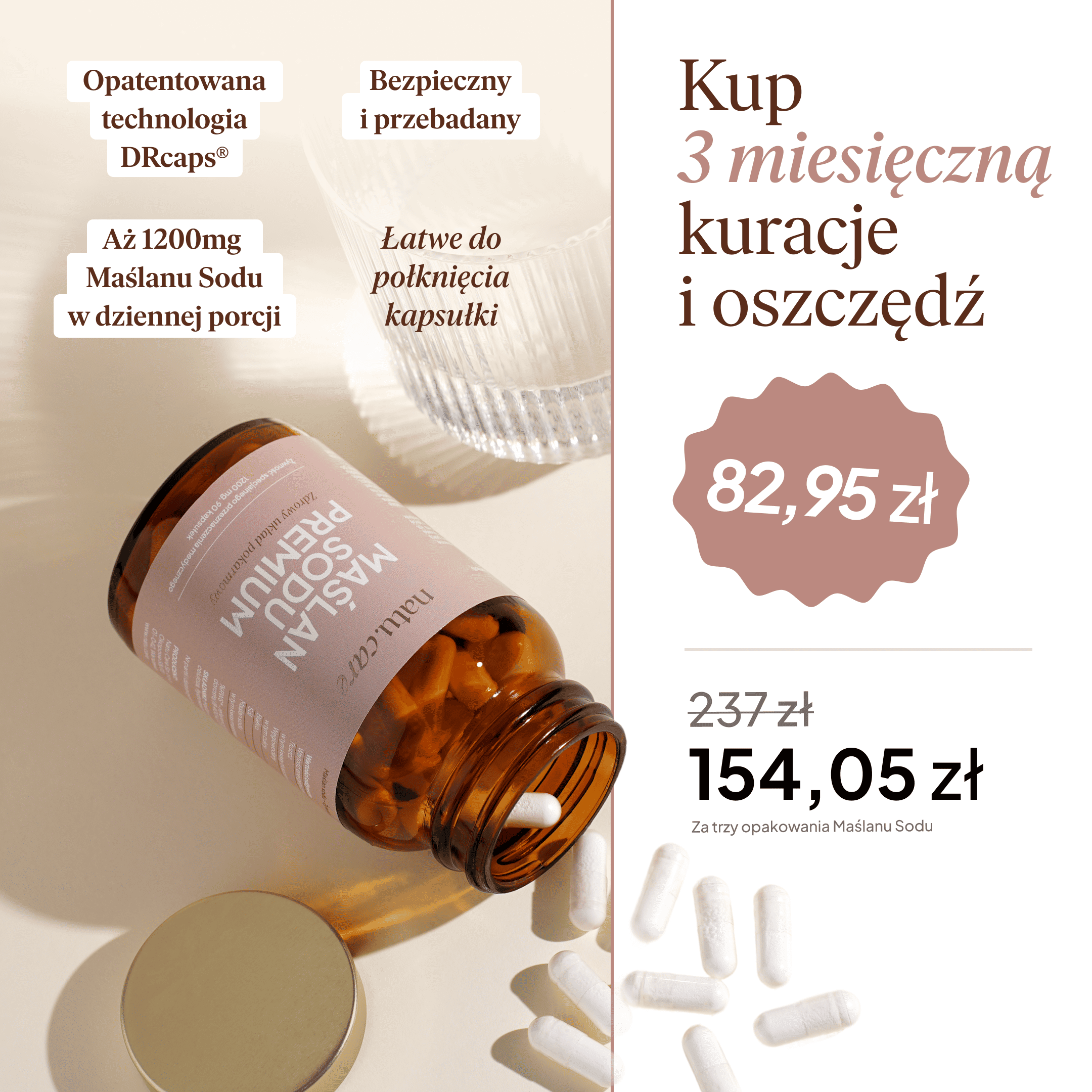 Maślan Sodu Premium - 3 miesięczna kuracja