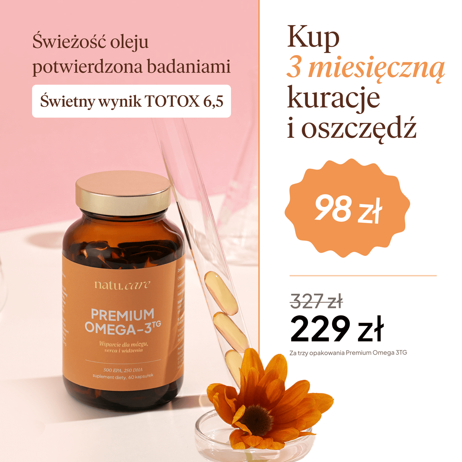 Premium Omega 3 TG 750 mg - 3 miesięczna kuracja