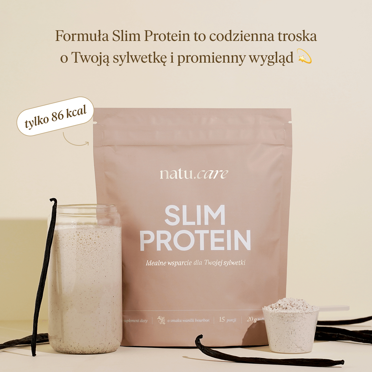 Slim Protein, Wanilia Bourbon - 3 miesięczna kuracja
