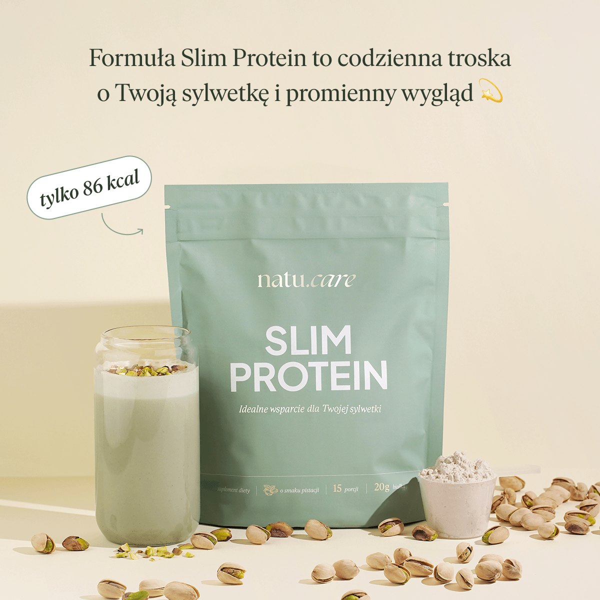 Białko Slim Protein, Pistacja - 3 miesięczna kuracja
