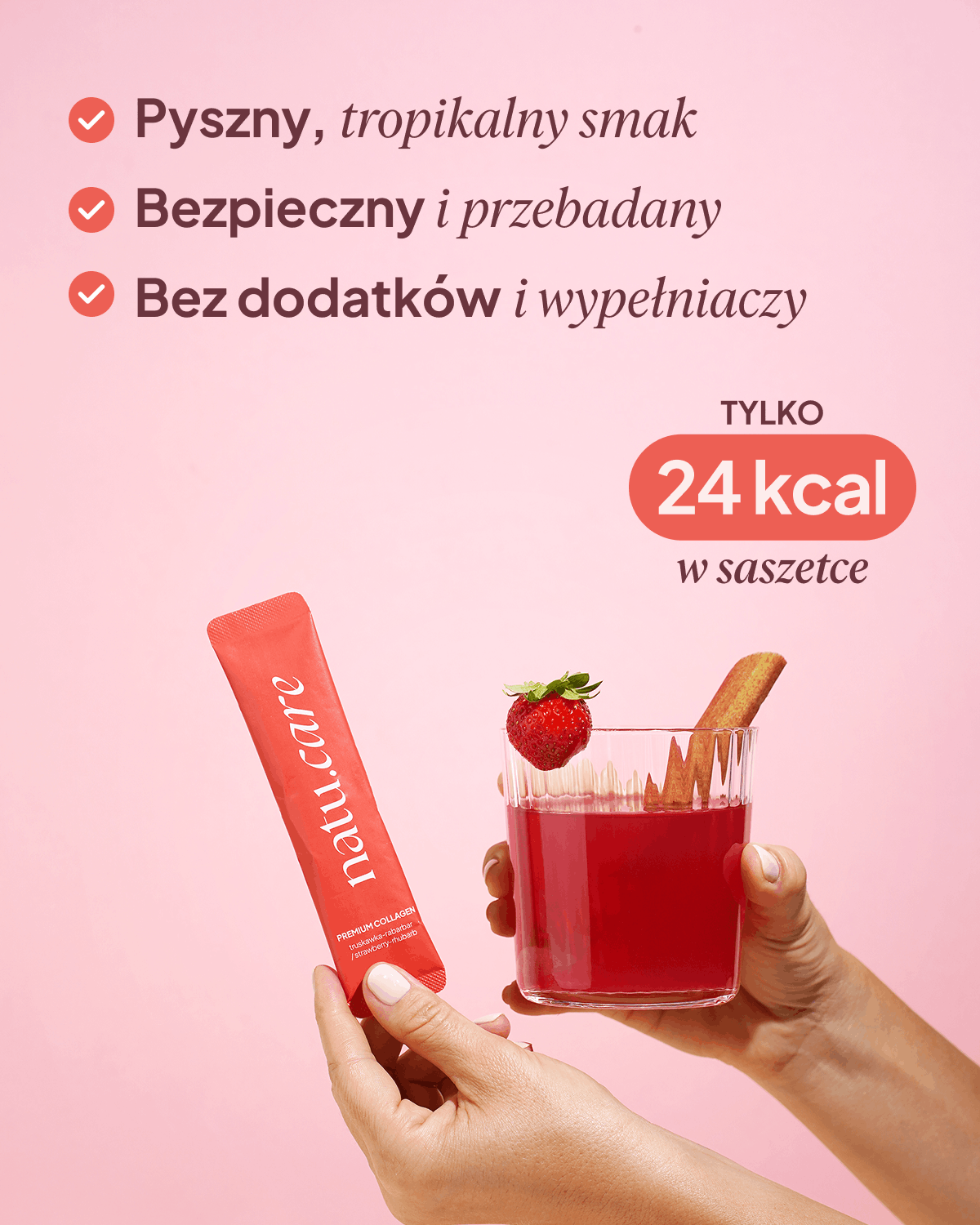 Kolagen Premium 5000 mg, truskawka-rabarbar: Minipak
