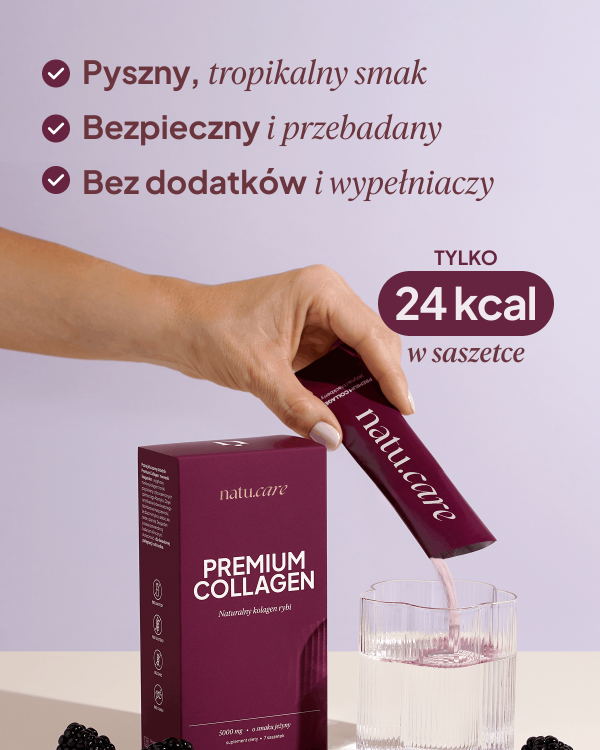 Kolagen Premium 5000 mg, jeżyna: Minipak