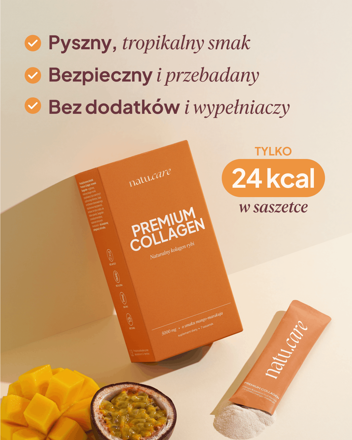 Kolagen Premium 5000 mg, mango-marakuja: Minipak