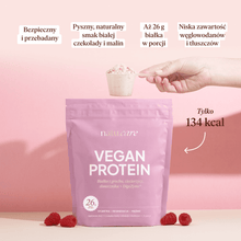 Białko Wegańskie, biała czekolada - malina