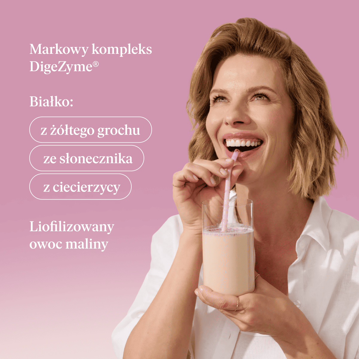 Białko Wegańskie, biała czekolada - malina