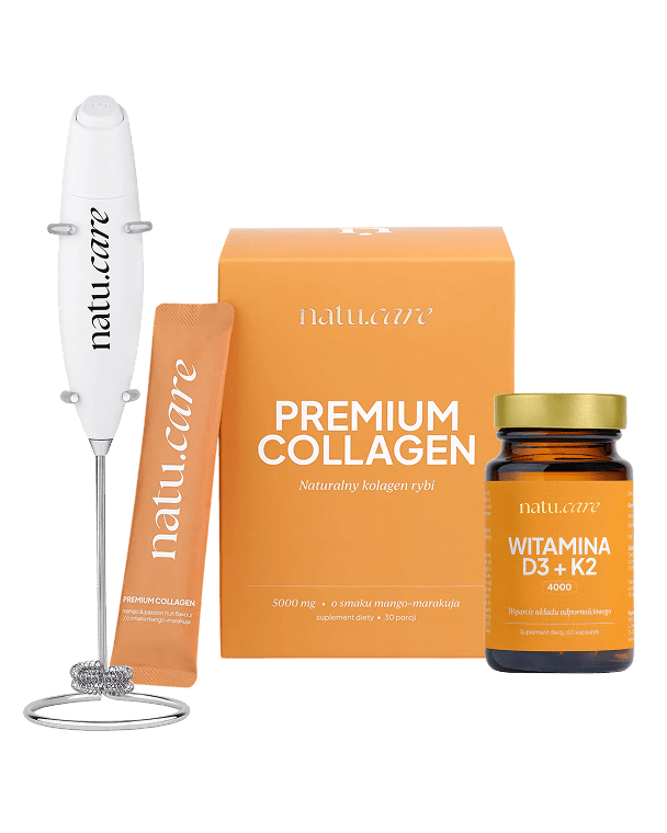 Zestaw startowy: Kolagen Premium 5000 mg mango-marakuja  + różdżka i witamina D3K2 gratis