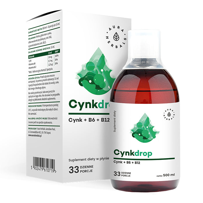 Cynkdrop - Cynk + B6 + B12 w płynie